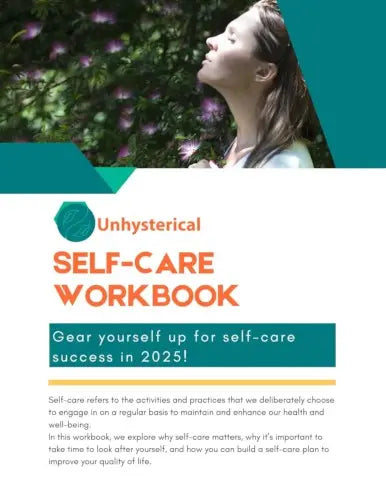 Self care workbook front page with side profile of women.